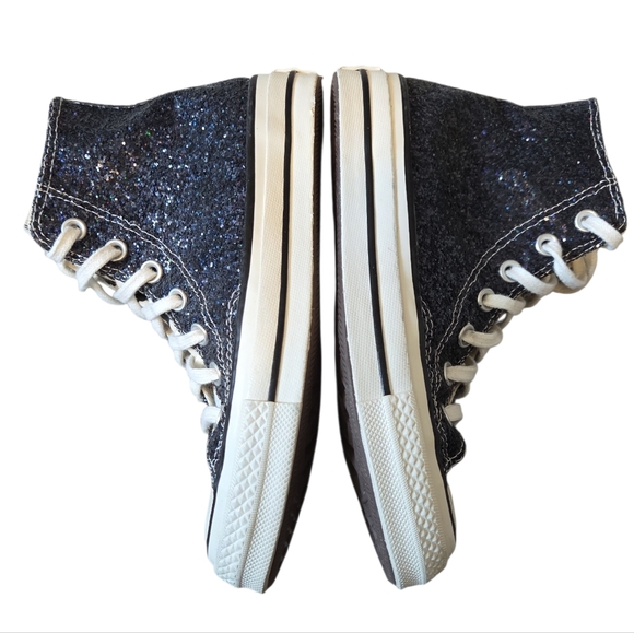 Converse Custom All Star Glitter Leopard Hi Top Limited Edition Sneaker 5.5 - Picture 8 of 14